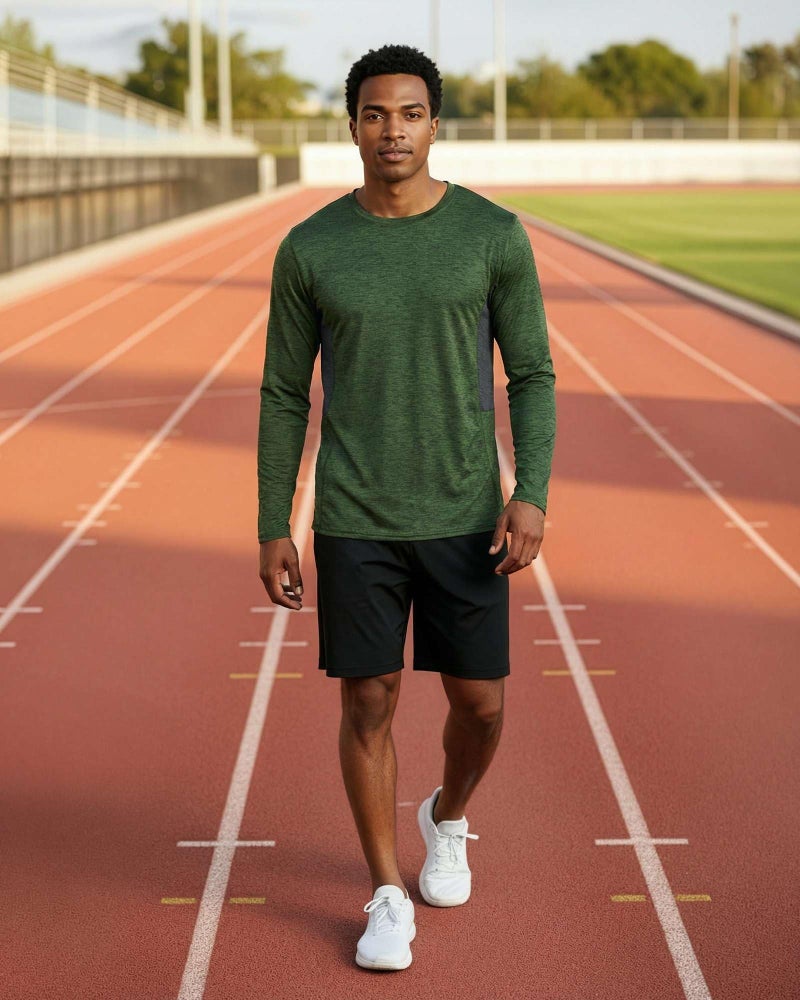 REALESSENTIALS Real Essentials 4 Pack: Mens Long Sleeve Dry Fit T Shirts Hiking Fishing Workout Gym Work Sun UPF 50 Wicking Running Tee, Set 4, Large - Image 4